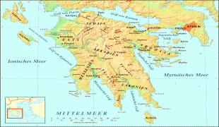 Karte (Kartografie) - Peloponnes (griechische Region) (Peloponnese