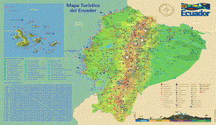 Kaart (cartografie)-Ecuador-Ecuador-Tourist-Map.jpg
