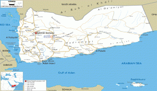 Kaart (cartografie)-Jemen-Yemen-road-map.gif
