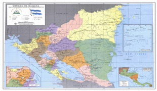 Kaart (kartograafia)-Nicaragua-large_detailed_political_and_administrative_map_of_Nicaragua_with_roads_and_cities.jpg