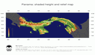 Kaart (kartograafia)-Panama-rl3c_pa_panama_map_illdtmcolgw30s_ja_hres.jpg