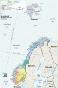Kaart (cartografie)-Spitsbergen en Jan Mayen-Map_Norway_political-geo.png