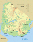 Kaart (cartografie)-Uruguay-Uruguay_fisico.png