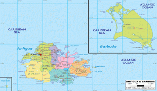 Карта (мапа)-Антигва и Барбуда-political-map-of-Antigua.gif