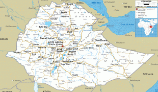 Kaart (cartografie)-Ethiopië-Ethiopian-road-map.gif