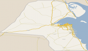 Карта (мапа)-Кувајт-kuwait.jpg
