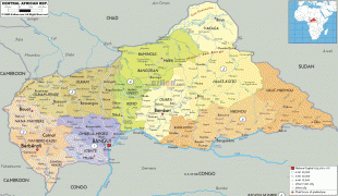 Karte (Kartografie)-Zentralafrikanische Republik-political-map-of-Centeral-A.gif
