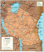 Kort (geografi)-Tanzania-tanzania_rel_2003.jpg