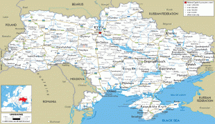 Térkép-Ukrán Szovjet Szocialista Köztársaság-road-map-of-Ukraine.gif