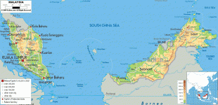 Bản đồ-Mã Lai-Malaysia-physical-map.gif