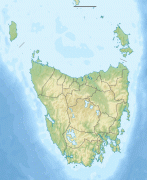 Географическая карта-Тасмания-Relief_Map_of_Tasmania.png