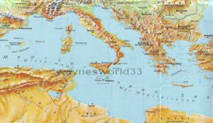 Карта (мапа)-Малта-Mediterranean.jpg