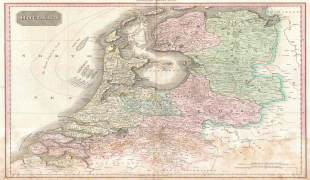 Kaart (kartograafia)-Holland-1818_Pinkerton_Map_of_Holland_or_the_Netherlands_-_Geographicus_-_Holland-pinkerton-1818.jpg