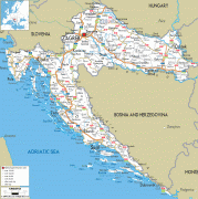 Kaart (kartograafia)-Horvaatia-Croatia-road-map.gif