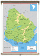 Kaart (kartograafia)-Uruguay-academia_uruguay_physical_lg.jpg