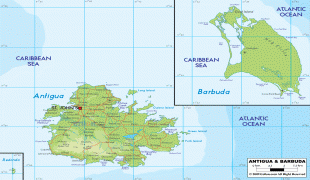 Kartta-Antigua ja Barbuda-Antigua-physical-map.gif