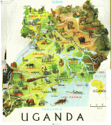 Kaart (cartografie)-Oeganda-detailed_travel_map_of_uganda.jpg