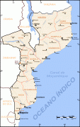 Karte (Kartografie)-Mosambik-Mozambique_map_cities.png