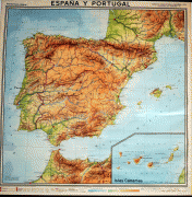 Ģeogrāfiskā karte-Spānija-11636-Espana-Portugal-y-las-Islas-Canarias-1966.jpg