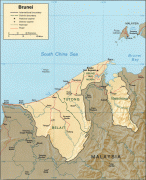 Ģeogrāfiskā karte-Bruneja-Topographic_map_of_Brunei_CIA_1984.jpg