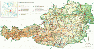 Kaart (kartograafia)-Austria-road_map_of_austria.jpg
