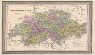 Kaart (kartograafia)-Šveits-1853_Mitchell_Map_of_Switzerland_-_Geographicus_-_Switzerland-mitchell-1853.jpg
