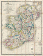 Kaart (kartograafia)-Iirimaa saar-1853_Wyld_Pocket_or_Case_Map_of_Ireland_-_Geographicus_-_Ireland-wyld-1853.jpg