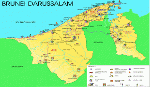 Kaart (kartograafia)-Brunei-detailed_tourist_map_of_brunei.jpg