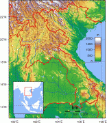 Kaart (kartograafia)-Laos-Laos_Topography.png