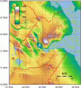 Kaart (cartografie)-Djibouti (land)-Djibouti_Topography.png