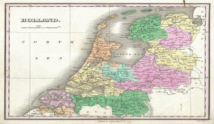 Bản đồ-Hà Lan-1827_Finley_Map_of_Holland_or_the_Netherlands_-_Geographicus_-_Holland-finley-1827.jpg