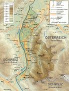 Kaart (kartograafia)-Liechtenstein-Liechtenstein_topographic_map-de.png