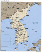 Карта (мапа)-Пјонгјанг-Korea_Map.jpg