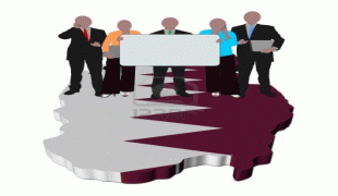 Ģeogrāfiskā karte-Katara-7047465-business-team-with-sign-on-qatar-map-flag-illustration.jpg