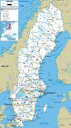 Kort (geografi)-Sverige-sweden-road-map.gif