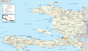Kaart (kartograafia)-Haiti-Haiti_road_map-fr.png