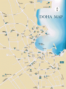 Kaart (kartograafia)-Katar-Doha-Map.jpg