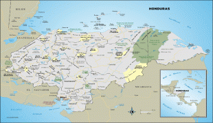 Kaart (kartograafia)-Honduras-large_detailed_administrative_and_road_map_of_honduras.jpg