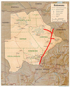 Kaart (kartograafia)-Botswana-Botswana_Railroad_Map.jpg