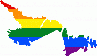 Bản đồ-Newfoundland và Labrador-LGBT_Flag_map_of_Newfoundland_and_Labrador.png