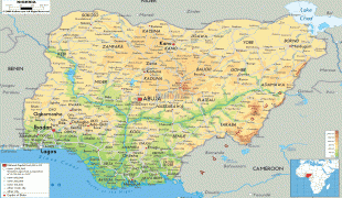 地图-奈及利亞-Nigeria-physical-map.gif