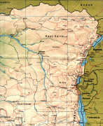 Kaart (kartograafia)-Kongo Demokraatlik Vabariik-Zaire-Eastern-Region-Map.jpg