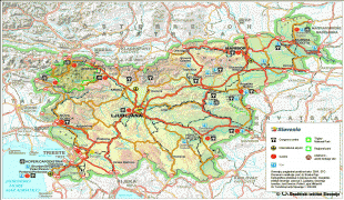 Kort (geografi)-Slovenien-karta_-road.jpg