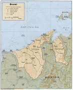 Карта (мапа)-Брунеј-Brunei-Political-Map.gif