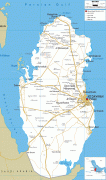 Kaart (cartografie)-Qatar-Qatar-road-map.gif
