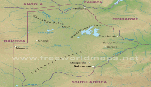 Kort (geografi)-Botswana-botswana-map-physical.jpg