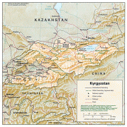 Kort (geografi)-Kirgisistan-kyrgyzstan_rel92.jpg