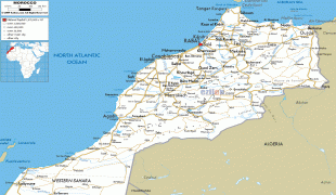 Kaart (kartograafia)-Maroko-Morocco-road-map.gif
