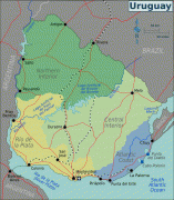 Kaart (kartograafia)-Uruguay-Uruguay_Regions_map.png