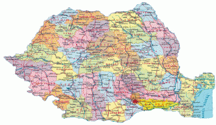 Karte (Kartografie)-Rumänien-romania-map-admin.jpg